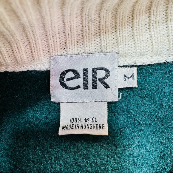 VTG EIR Nordic Snowflake Boiled Wool 1/4 Zip Sweater - Picture 4 of 9